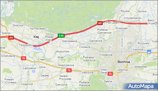 mapa Cikowice, Cikowice na mapie Targeo