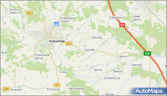 mapa Czciradz, Czciradz na mapie Targeo