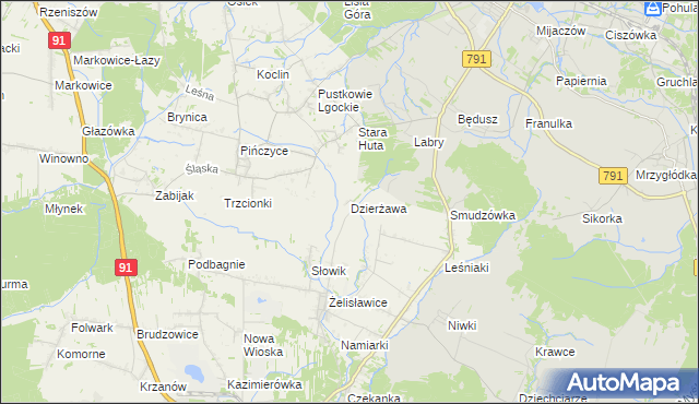 mapa Dzierżawa, Dzierżawa na mapie Targeo