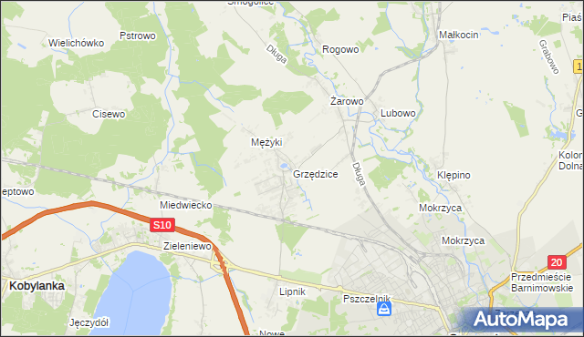 mapa Grzędzice, Grzędzice na mapie Targeo