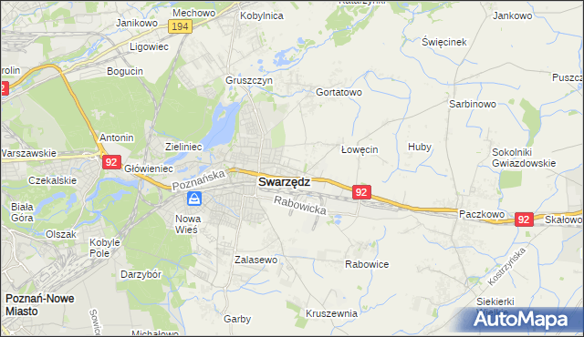 mapa Jasin gmina Swarzędz, Jasin gmina Swarzędz na mapie Targeo