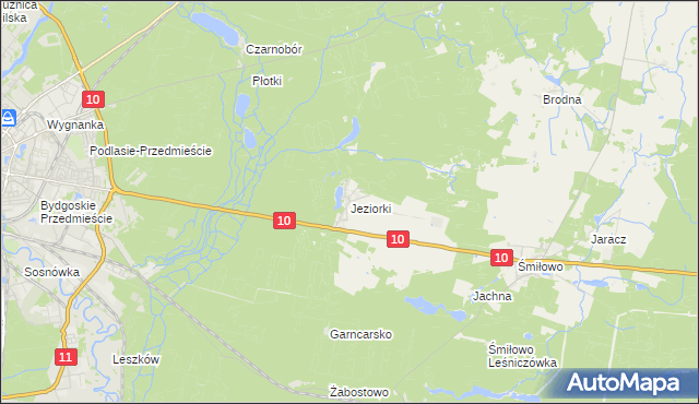 mapa Jeziorki gmina Kaczory, Jeziorki gmina Kaczory na mapie Targeo