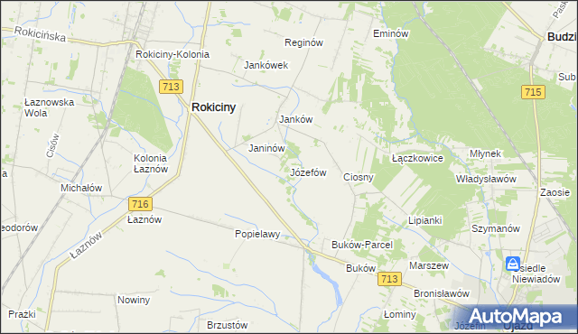 mapa Józefów gmina Ujazd, Józefów gmina Ujazd na mapie Targeo