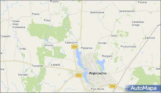 mapa Plebanka gmina Ryńsk, Plebanka gmina Ryńsk na mapie Targeo