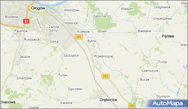 mapa Przedmoście gmina Głogów, Przedmoście gmina Głogów na mapie Targeo