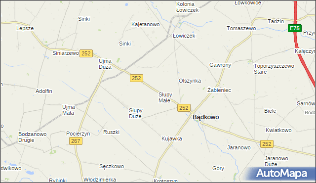 mapa Słupy Małe, Słupy Małe na mapie Targeo