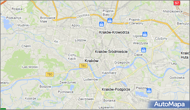 mapa Stare Miasto gmina Kraków, Stare Miasto gmina Kraków na mapie Targeo