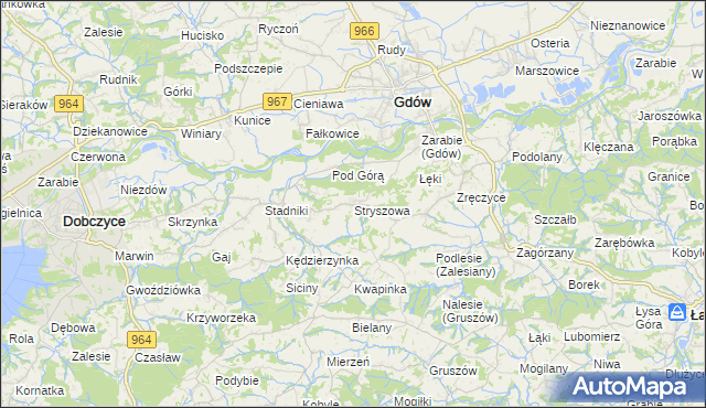 mapa Stryszowa, Stryszowa na mapie Targeo