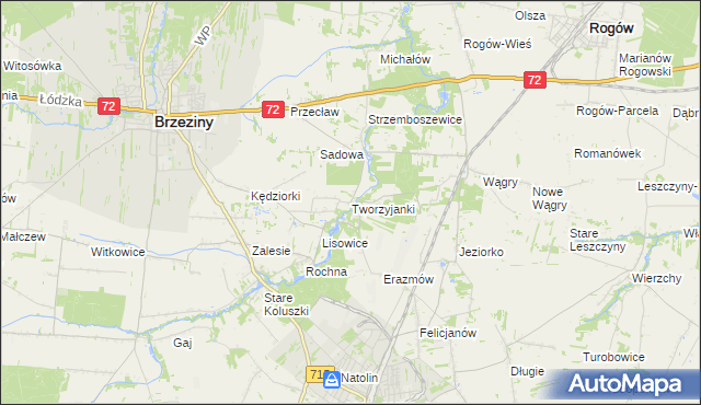 mapa Tworzyjanki, Tworzyjanki na mapie Targeo