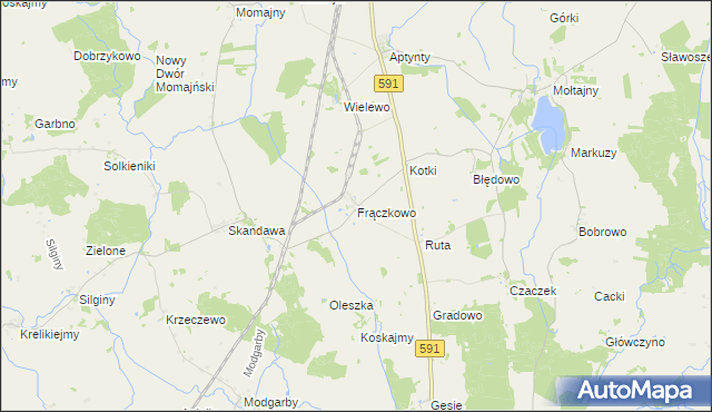 mapa Frączkowo, Frączkowo na mapie Targeo