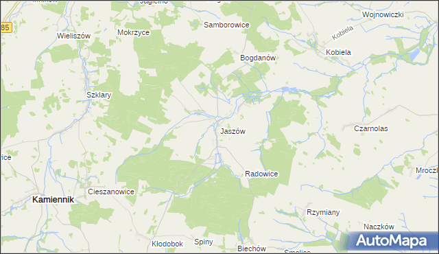 mapa Jaszów, Jaszów na mapie Targeo