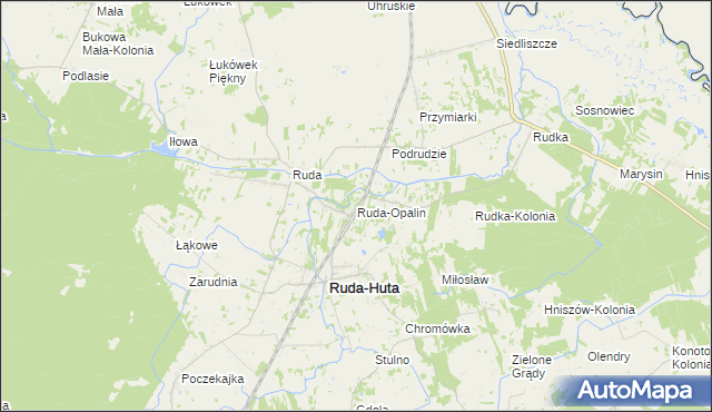 mapa Ruda-Opalin, Ruda-Opalin na mapie Targeo