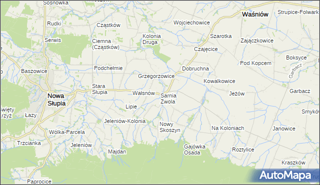mapa Sarnia Zwola, Sarnia Zwola na mapie Targeo
