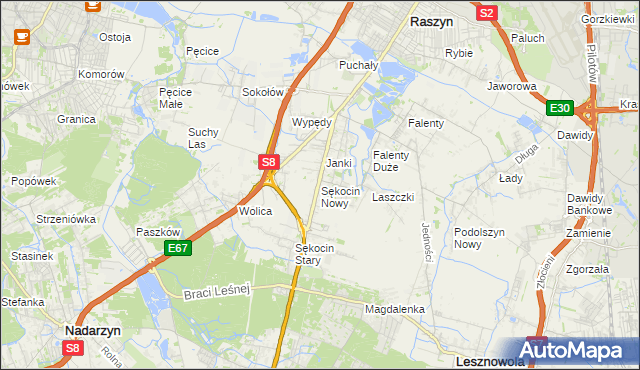 mapa Sękocin Nowy, Sękocin Nowy na mapie Targeo