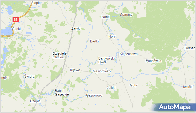 mapa Bartkowski Dwór, Bartkowski Dwór na mapie Targeo