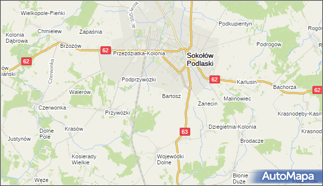 mapa Bartosz, Bartosz na mapie Targeo