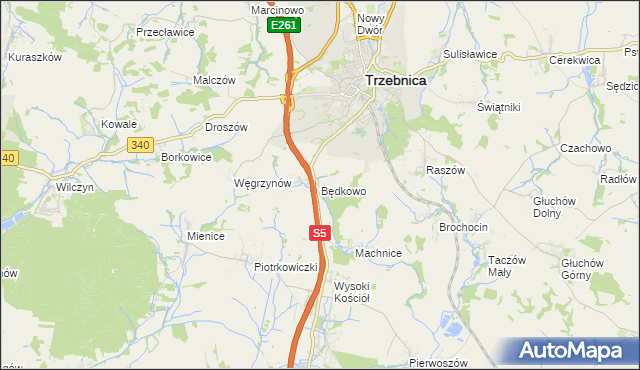 mapa Będkowo, Będkowo na mapie Targeo