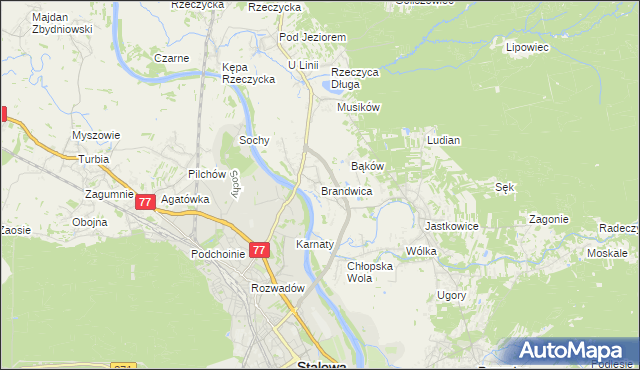 mapa Brandwica, Brandwica na mapie Targeo