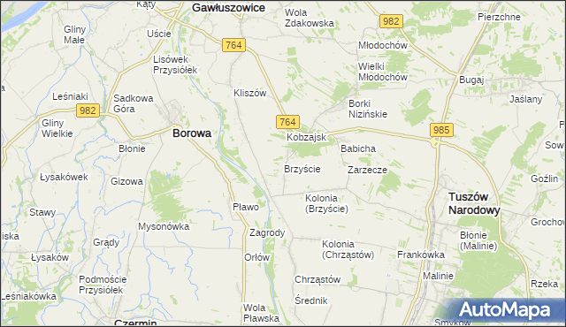 mapa Brzyście gmina Gawłuszowice, Brzyście gmina Gawłuszowice na mapie Targeo