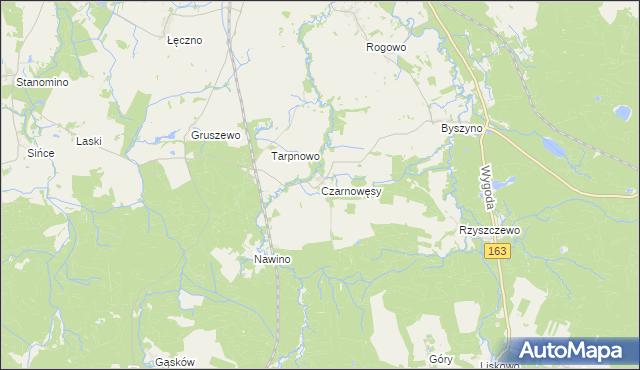 mapa Czarnowęsy, Czarnowęsy na mapie Targeo