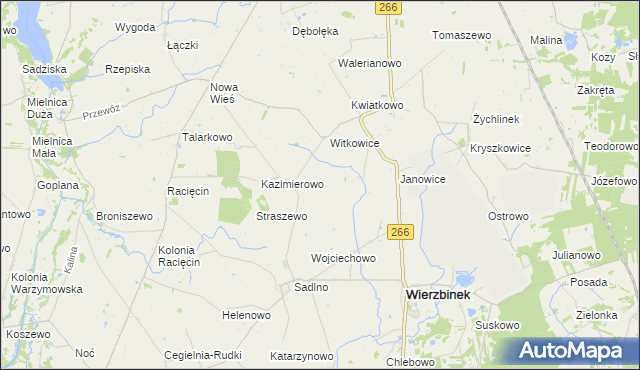 mapa Dobra Wola gmina Wierzbinek, Dobra Wola gmina Wierzbinek na mapie Targeo