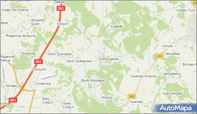 mapa Dobrzyjałowo, Dobrzyjałowo na mapie Targeo