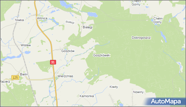 mapa Goszkówek, Goszkówek na mapie Targeo