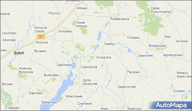 mapa Grodziska gmina Bytoń, Grodziska gmina Bytoń na mapie Targeo