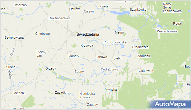 mapa Janowo gmina Świedziebnia, Janowo gmina Świedziebnia na mapie Targeo