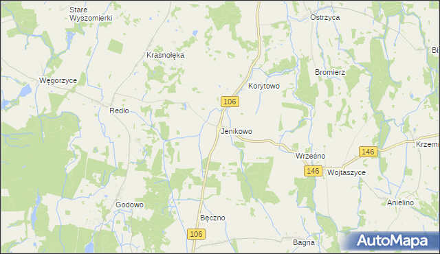 mapa Jenikowo, Jenikowo na mapie Targeo