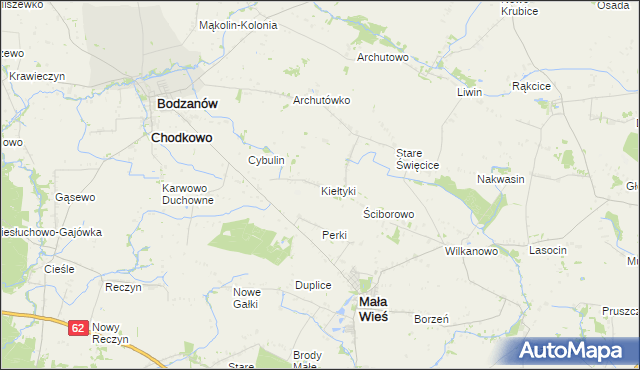 mapa Kiełtyki, Kiełtyki na mapie Targeo