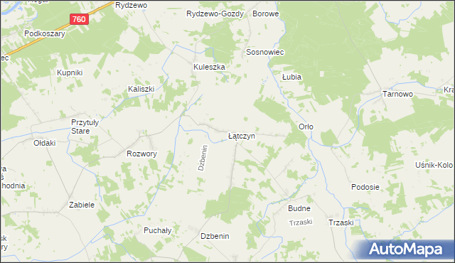 mapa Łątczyn, Łątczyn na mapie Targeo