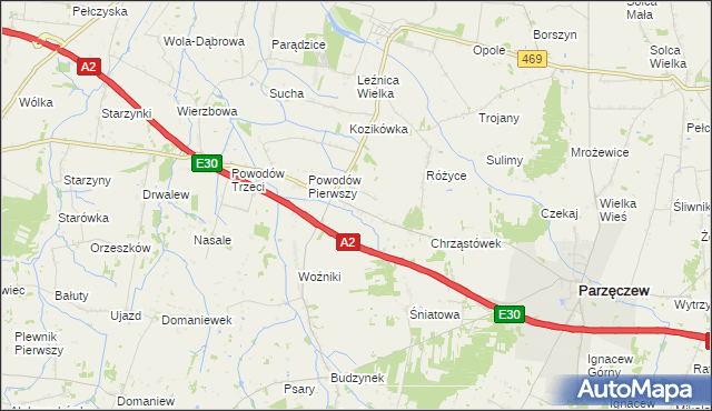 mapa Łążki, Łążki na mapie Targeo