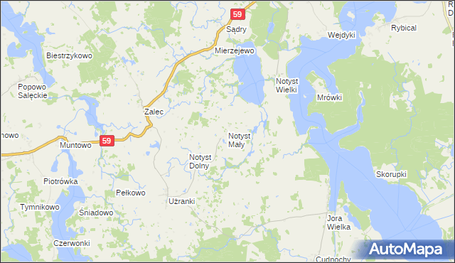 mapa Notyst Mały, Notyst Mały na mapie Targeo