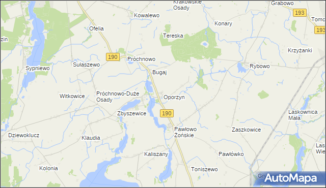 mapa Oporzyn, Oporzyn na mapie Targeo