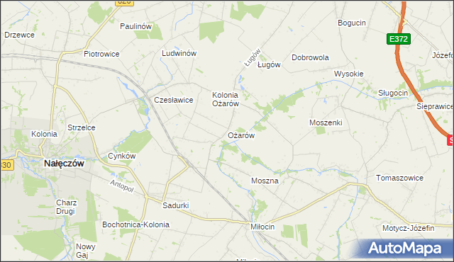 mapa Ożarów gmina Jastków, Ożarów gmina Jastków na mapie Targeo