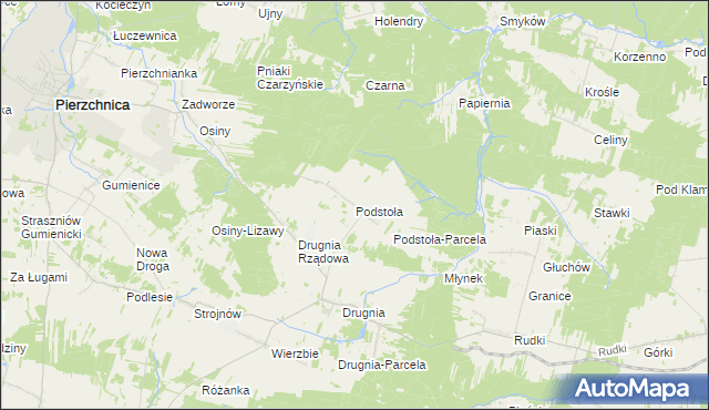 mapa Podstoła gmina Pierzchnica, Podstoła gmina Pierzchnica na mapie Targeo