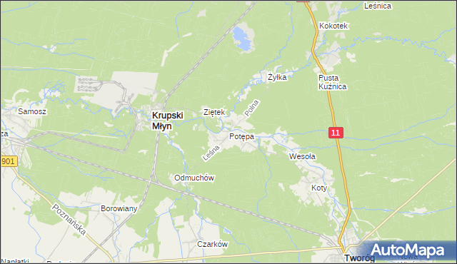 mapa Potępa, Potępa na mapie Targeo