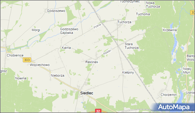 mapa Reklin, Reklin na mapie Targeo