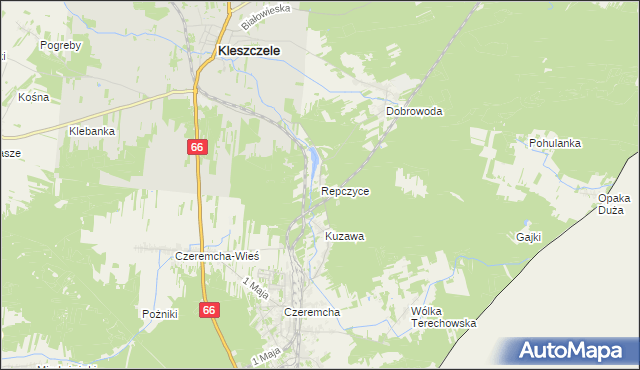 mapa Repczyce, Repczyce na mapie Targeo