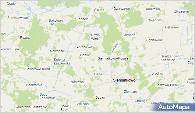 mapa Siemiątkowo-Rogale, Siemiątkowo-Rogale na mapie Targeo