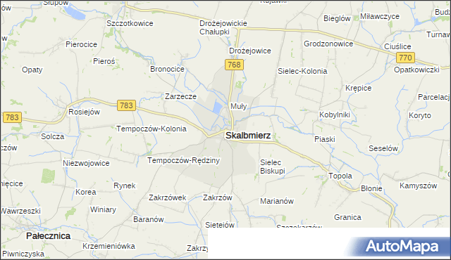 mapa Skalbmierz, Skalbmierz na mapie Targeo