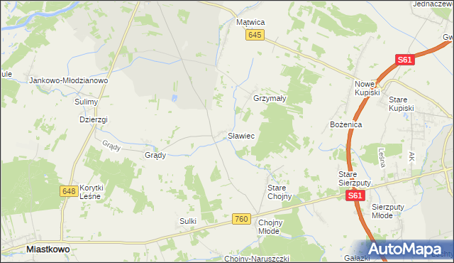 mapa Sławiec, Sławiec na mapie Targeo