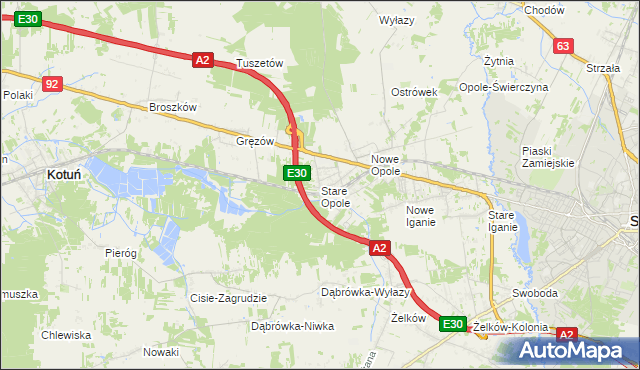 mapa Stare Opole, Stare Opole na mapie Targeo