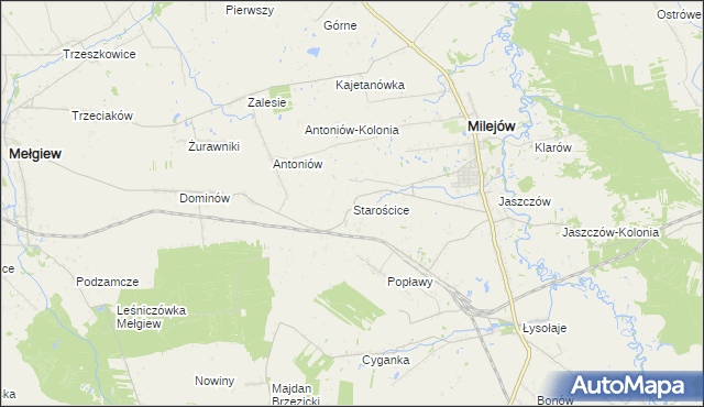 mapa Starościce, Starościce na mapie Targeo