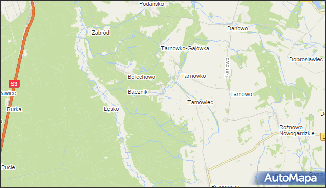 mapa Stawno gmina Goleniów, Stawno gmina Goleniów na mapie Targeo