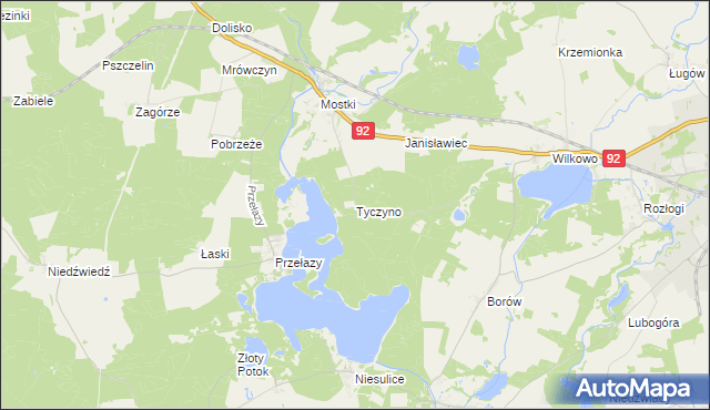 mapa Tyczyno, Tyczyno na mapie Targeo