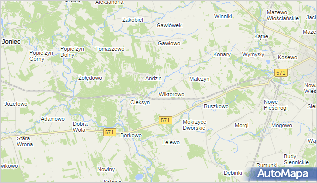 mapa Wiktorowo gmina Nasielsk, Wiktorowo gmina Nasielsk na mapie Targeo