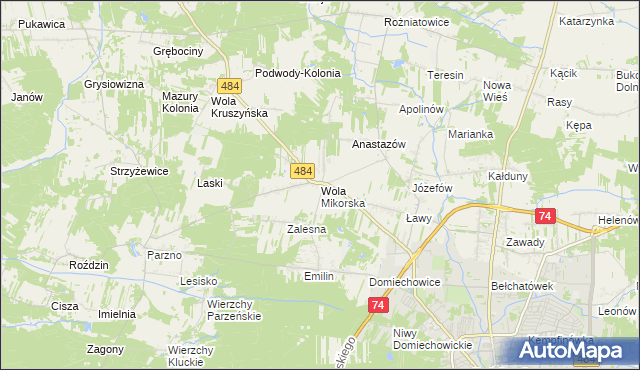 mapa Wola Mikorska, Wola Mikorska na mapie Targeo
