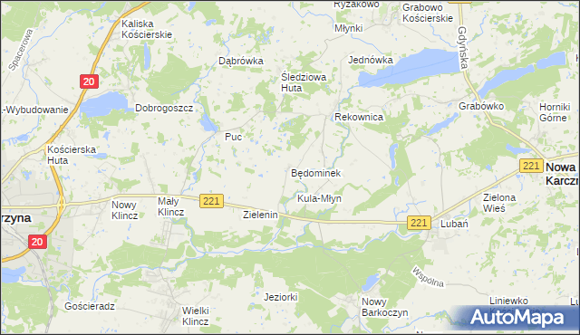 mapa Będominek, Będominek na mapie Targeo